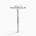 18K Solid Gold Liebe Cushion Vintage Accent Lab Diamond Ring