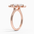 18K Solid Gold Liebe Marquise Vintage Accent Lab Diamond Ring