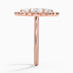 18K Solid Gold Liebe Marquise Vintage Accent Lab Diamond Ring