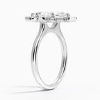18K Solid Gold Liebe Marquise Vintage Accent Lab Diamond Ring