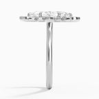 18K Solid Gold Liebe Marquise Vintage Accent Lab Diamond Ring