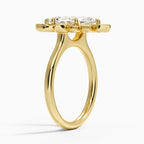 18K Solid Gold Liebe Marquise Vintage Accent Lab Diamond Ring