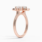 18K Solid Gold Liebe Oval Vintage Accent Lab Diamond Ring