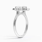 18K Solid Gold Liebe Oval Vintage Accent Lab Diamond Ring
