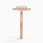 18K Solid Gold Liebe Princess Vintage Accent Lab Diamond Ring