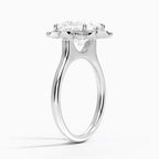18K Solid Gold Liebe Princess Vintage Accent Lab Diamond Ring