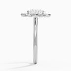 18K Solid Gold Liebe Princess Vintage Accent Lab Diamond Ring