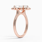 18K Solid Gold Liebe Radiant Vintage Accent Lab Diamond Ring