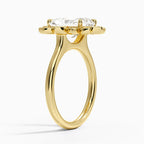 18K Solid Gold Liebe Radiant Vintage Accent Lab Diamond Ring
