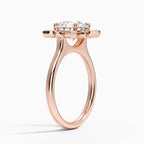 18K Solid Gold Liebe Round Vintage Accent Lab Diamond Ring