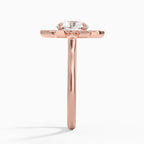 18K Solid Gold Liebe Round Vintage Accent Lab Diamond Ring