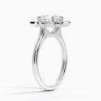 18K Solid Gold Liebe Round Vintage Accent Lab Diamond Ring