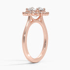 18K Solid Gold Liubov Round Vintage Accent Lab Diamond Ring