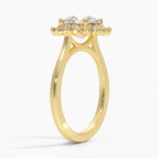 18K Solid Gold Liubov Round Vintage Accent Lab Diamond Ring