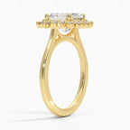 18K Solid Gold Liubov Asscher Vintage Accent Lab Diamond Ring