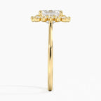 18K Solid Gold Liubov Asscher Vintage Accent Lab Diamond Ring