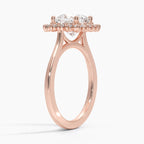 18K Solid Gold Liubov Cushion Vintage Accent Lab Diamond Ring