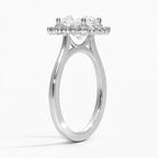 18K Solid Gold Liubov Cushion Vintage Accent Lab Diamond Ring