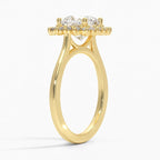 18K Solid Gold Liubov Cushion Vintage Accent Lab Diamond Ring