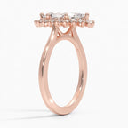 18K Solid Gold Liubov Marquise Vintage Accent Lab Diamond Ring