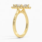 18K Solid Gold Liubov Marquise Vintage Accent Lab Diamond Ring