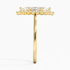 18K Solid Gold Liubov Marquise Vintage Accent Lab Diamond Ring