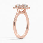 18K Solid Gold Liubov Oval Vintage Accent Lab Diamond Ring