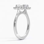 18K Solid Gold Liubov Oval Vintage Accent Lab Diamond Ring