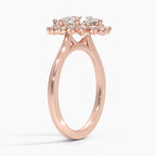 18K Solid Gold Liubov Pear Vintage Accent Lab Diamond Ring