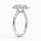 18K Solid Gold Liubov Pear Vintage Accent Lab Diamond Ring