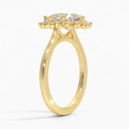 18K Solid Gold Liubov Pear Vintage Accent Lab Diamond Ring
