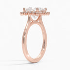 18K Solid Gold Liubov Princess Vintage Accent Lab Diamond Ring