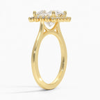 18K Solid Gold Liubov Princess Vintage Accent Lab Diamond Ring