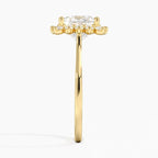 18K Solid Gold Liubov Princess Vintage Accent Lab Diamond Ring