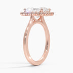 18K Solid Gold Liubov Radiant Vintage Accent Lab Diamond Ring