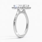 18K Solid Gold Liubov Radiant Vintage Accent Lab Diamond Ring