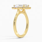 18K Solid Gold Liubov Radiant Vintage Accent Lab Diamond Ring