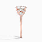 18K Solid Gold Rosea Oval Accent Lab Diamond Ring
