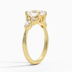 18K Solid Gold Rosea Oval Accent Lab Diamond Ring