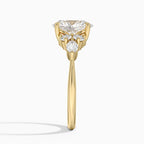 18K Solid Gold Rosea Oval Accent Lab Diamond Ring