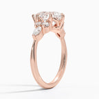 18K Solid Gold Rosea Pear Accent Lab Diamond Ring