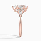 18K Solid Gold Rosea Pear Accent Lab Diamond Ring