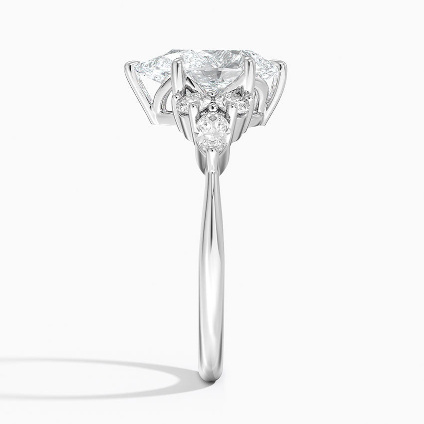 18K Solid Gold Rosea Pear Accent Lab Diamond Ring