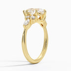 18K Solid Gold Rosea Pear Accent Lab Diamond Ring