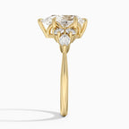 18K Solid Gold Rosea Pear Accent Lab Diamond Ring