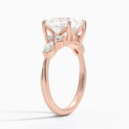 18K Solid Gold Rosea Princess Accent Lab Diamond Ring