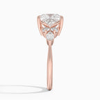18K Solid Gold Rosea Princess Accent Lab Diamond Ring