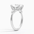 18K Solid Gold Rosea Radiant Accent Lab Diamond Ring