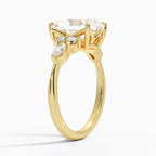 18K Solid Gold Rosea Radiant Accent Lab Diamond Ring