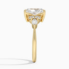 18K Solid Gold Rosea Radiant Accent Lab Diamond Ring